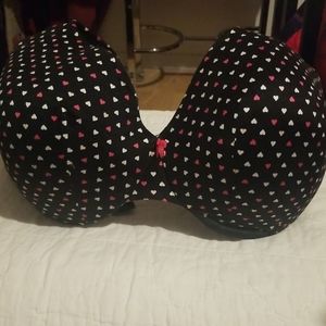 Catherines black bra with hearts 48D